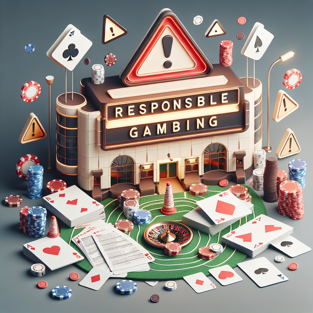 Panneau d'avertissement casino avec symboles de danger et cartes